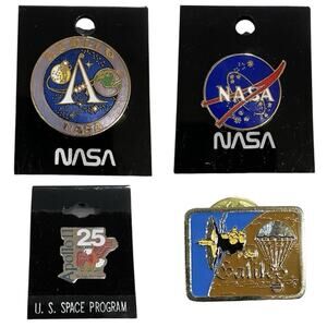 Lot of 4 NASA Pins Apollo 11 25th Anniversary Galileo Outer Space Astronauts
